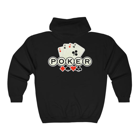 Poker Aces - Full Zip Hooded Sweatshirt